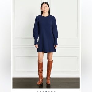 NWT Hill House The Sylvie Marino Wool Sweater Dress Navy Blue XS